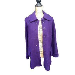 Sandro Purple Wool Jacket  Size Large Button‎ Up